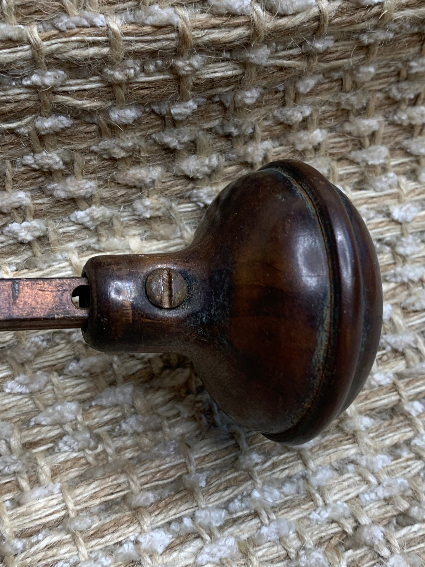 2" Antique Decorative Stamped Steel Door Knob Set