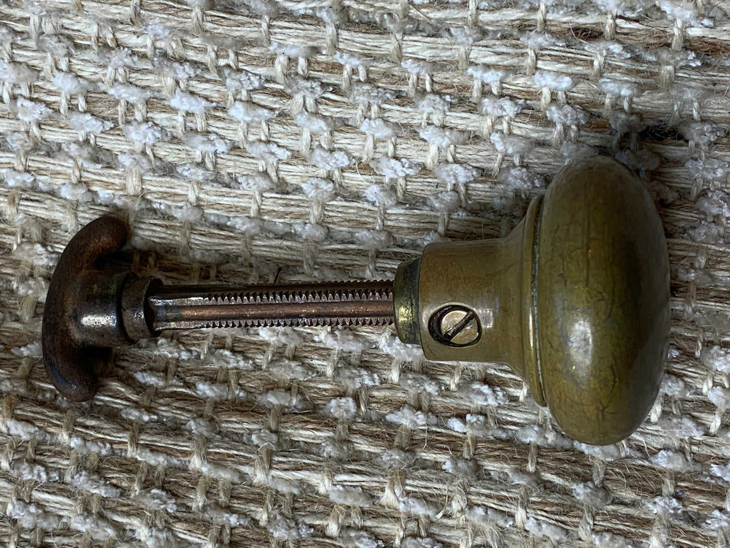 2" Antique Brass Door Knob With Thumb Turn