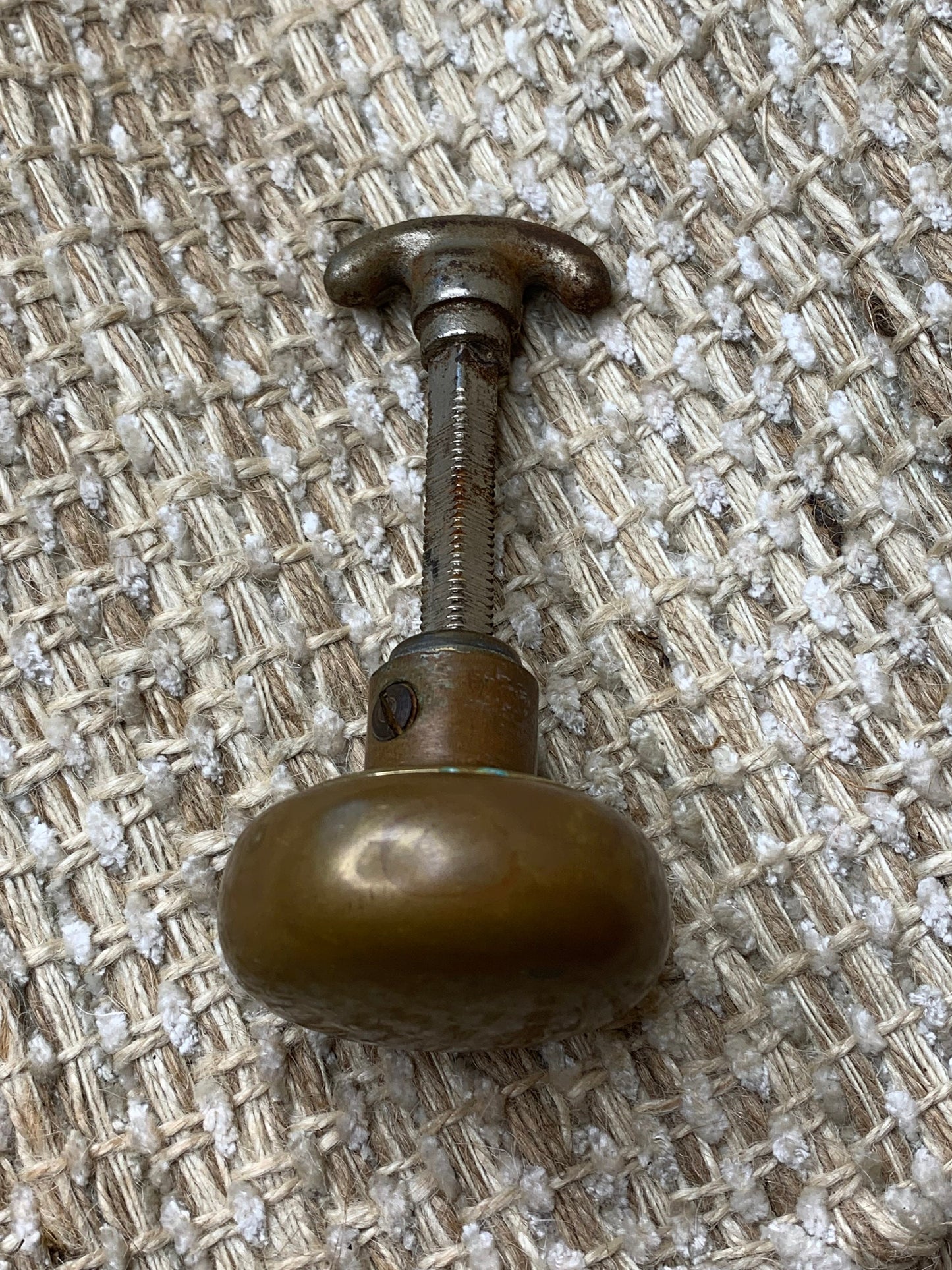 2" Antique Brass Door Knob With Thumb Turn