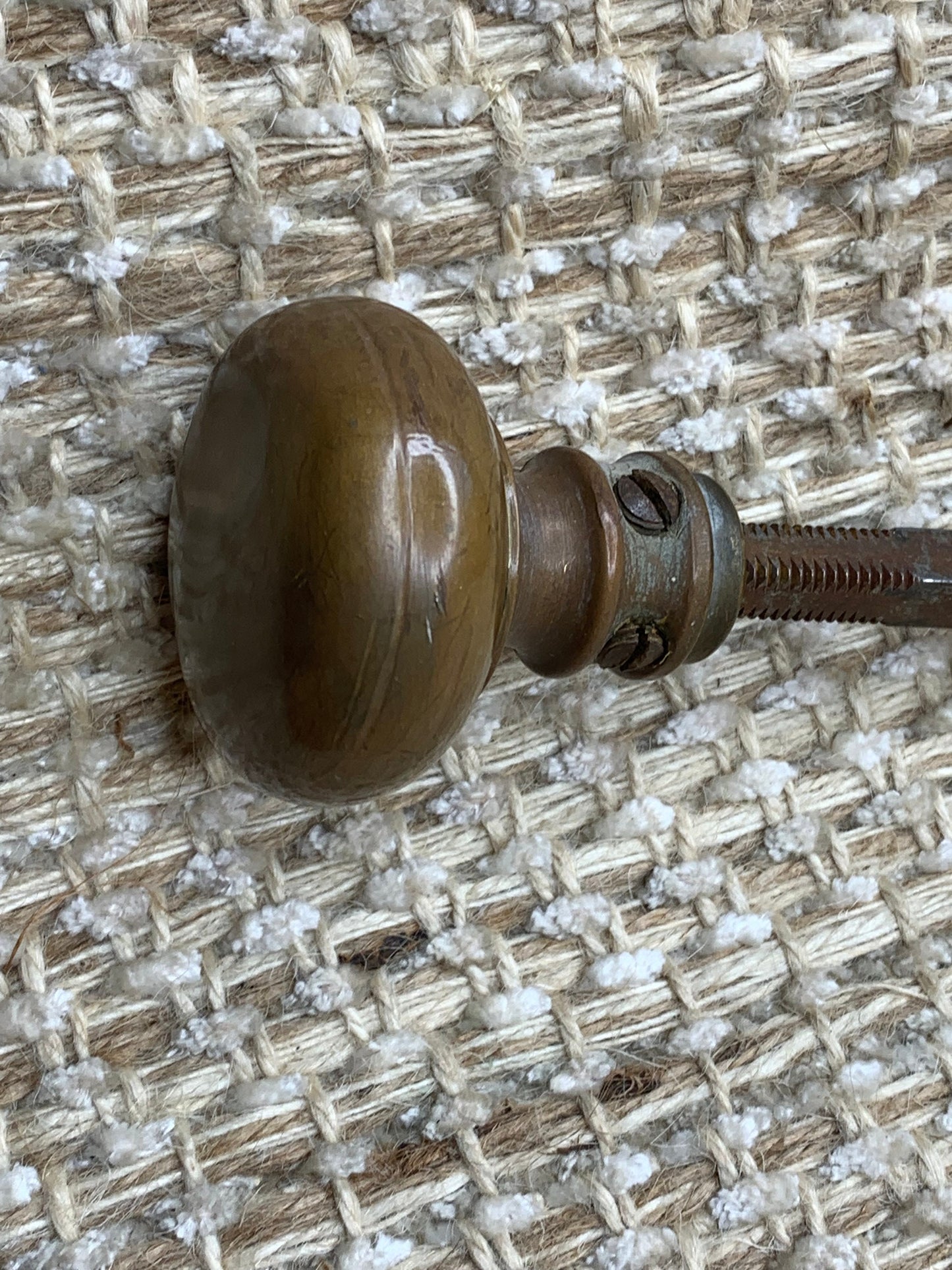 1 3/4" Antique Brass Door Knob With Thumb Turn