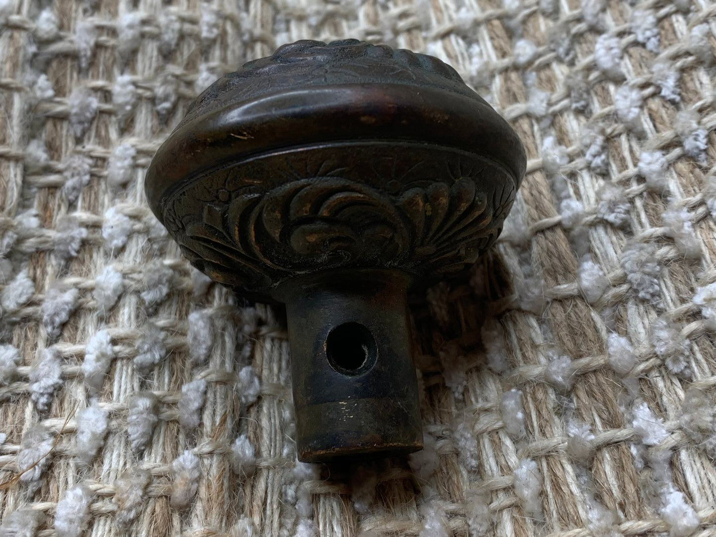 2 1/4" Antique Lockwood Marseilles Cast Brass Door Knob Circa 1895