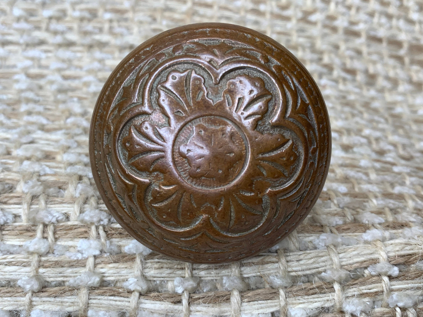 2 1/4" Antique Decorative Cast Brass Door Knob