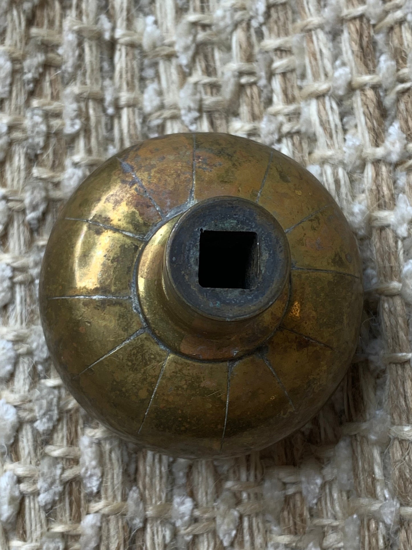 2 1/4" Antique Decorative Stamped Brass Door Knob