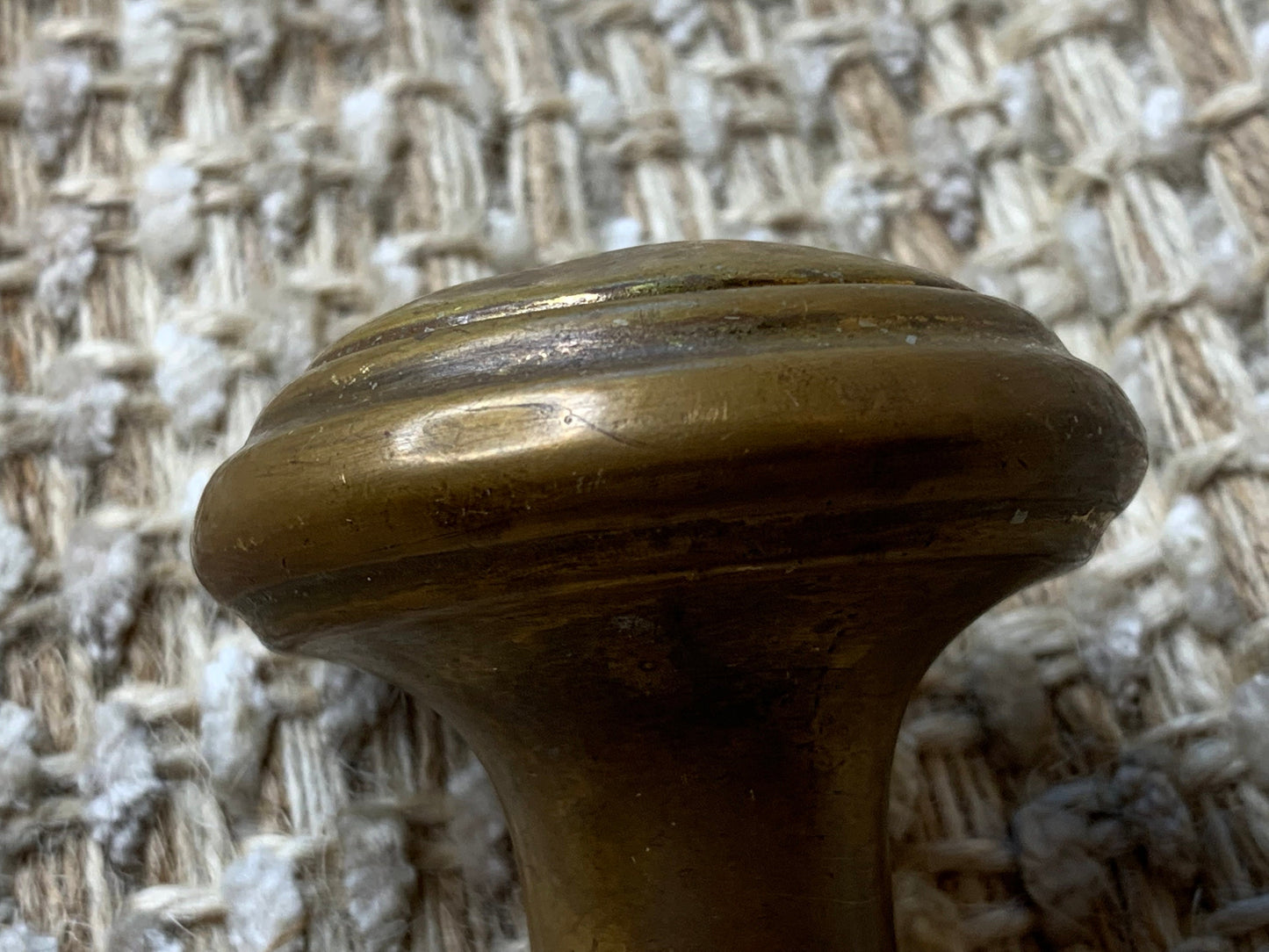 2" Antique Decorative Stamped Brass Door Knob