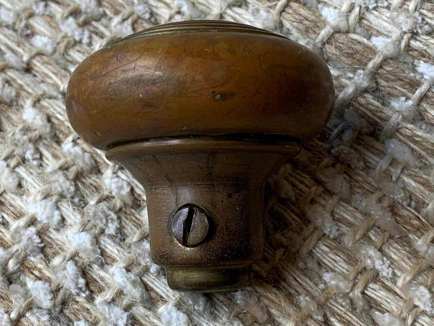 2" Antique Decorative Stamped Brass Door Knob