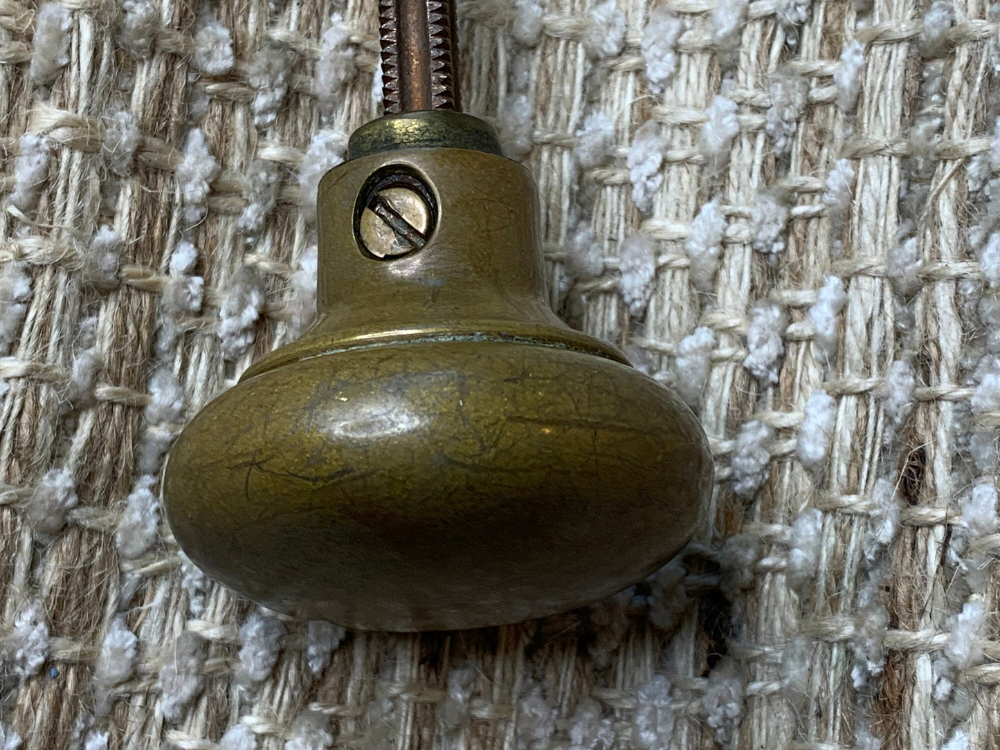 2" Antique Brass Door Knob With Thumb Turn