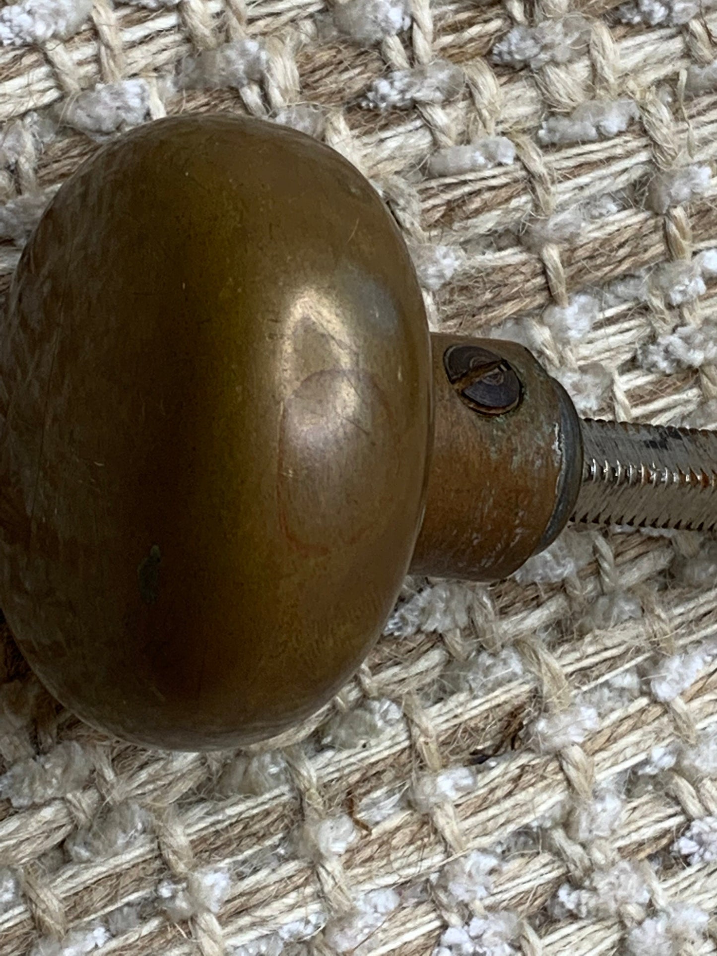 2" Antique Brass Door Knob With Thumb Turn