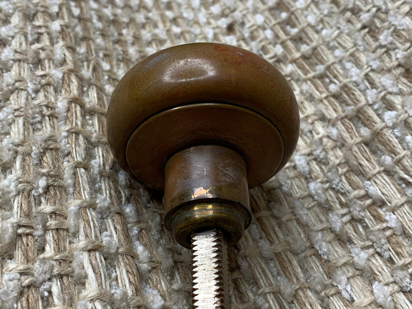 2" Antique Brass Door Knob With Thumb Turn