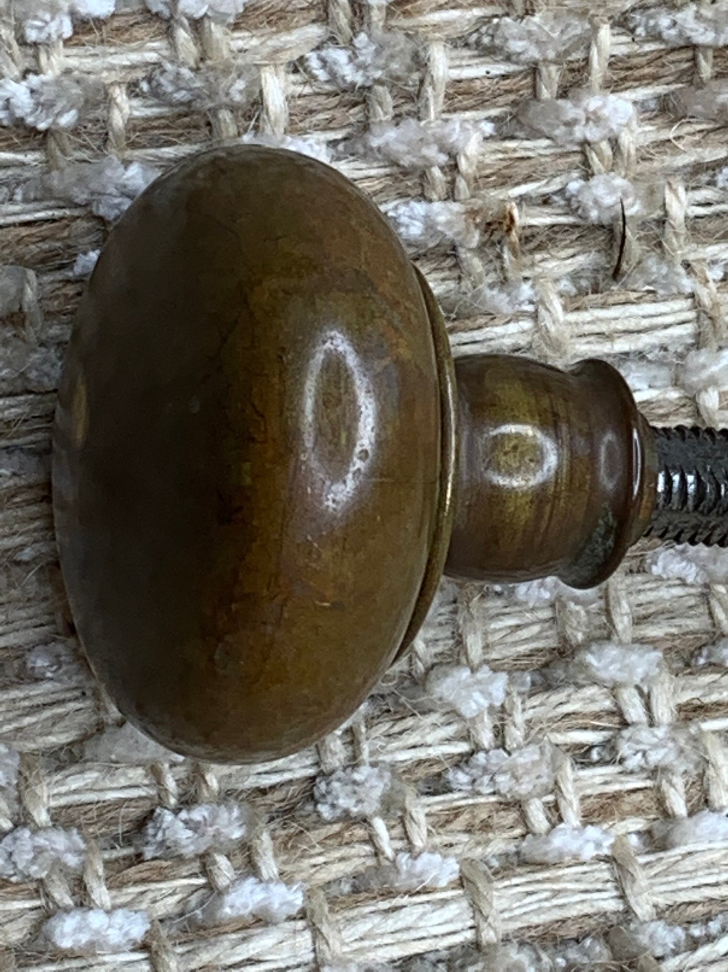 1 3/4" Antique Brass Door Knob With Thumb Turn