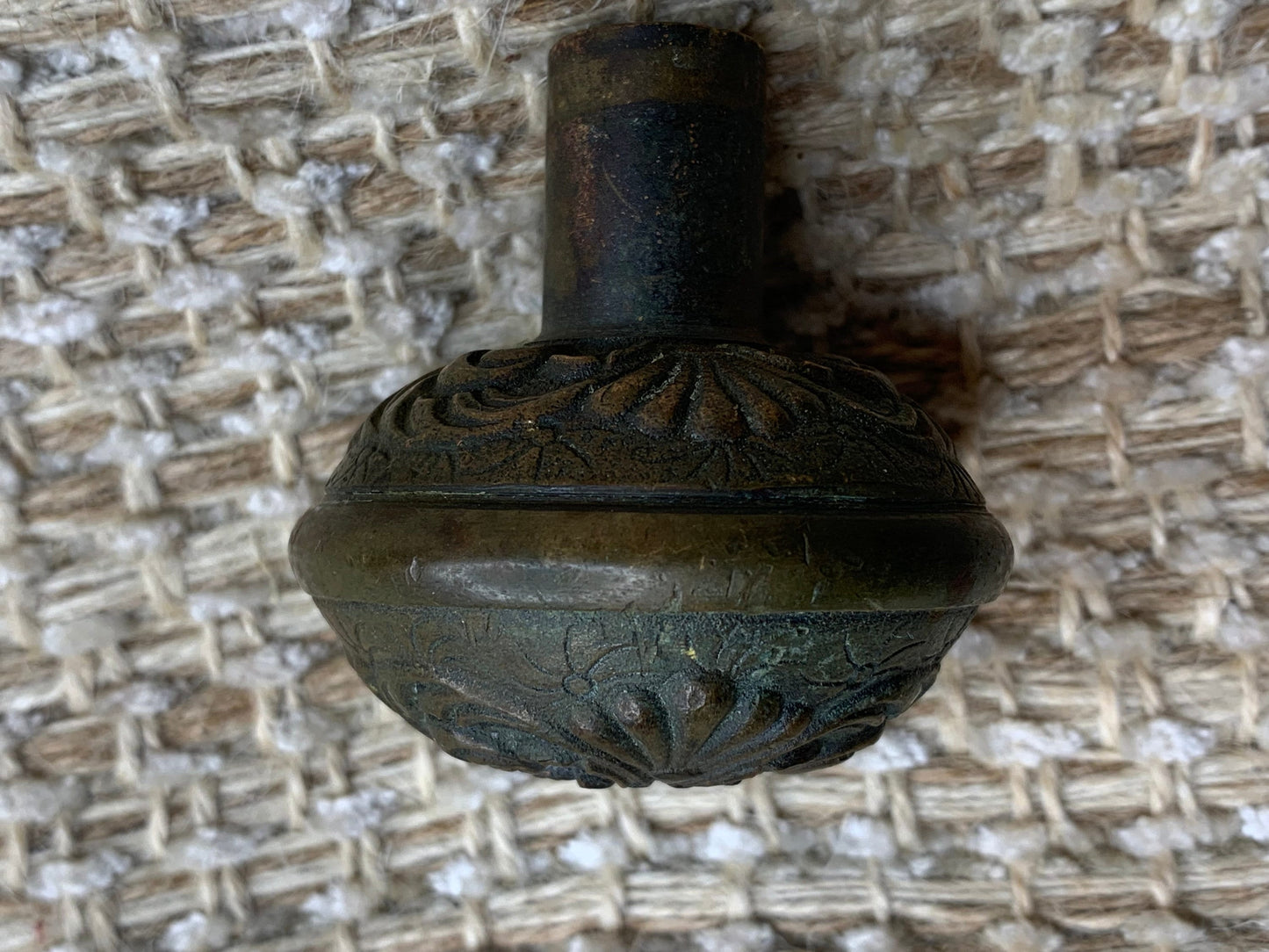 2 1/4" Antique Lockwood Marseilles Cast Brass Door Knob Circa 1895