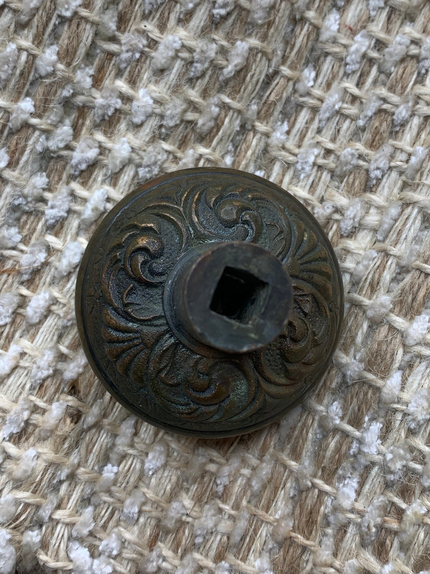 2 1/4" Antique Lockwood Marseilles Cast Brass Door Knob Circa 1895