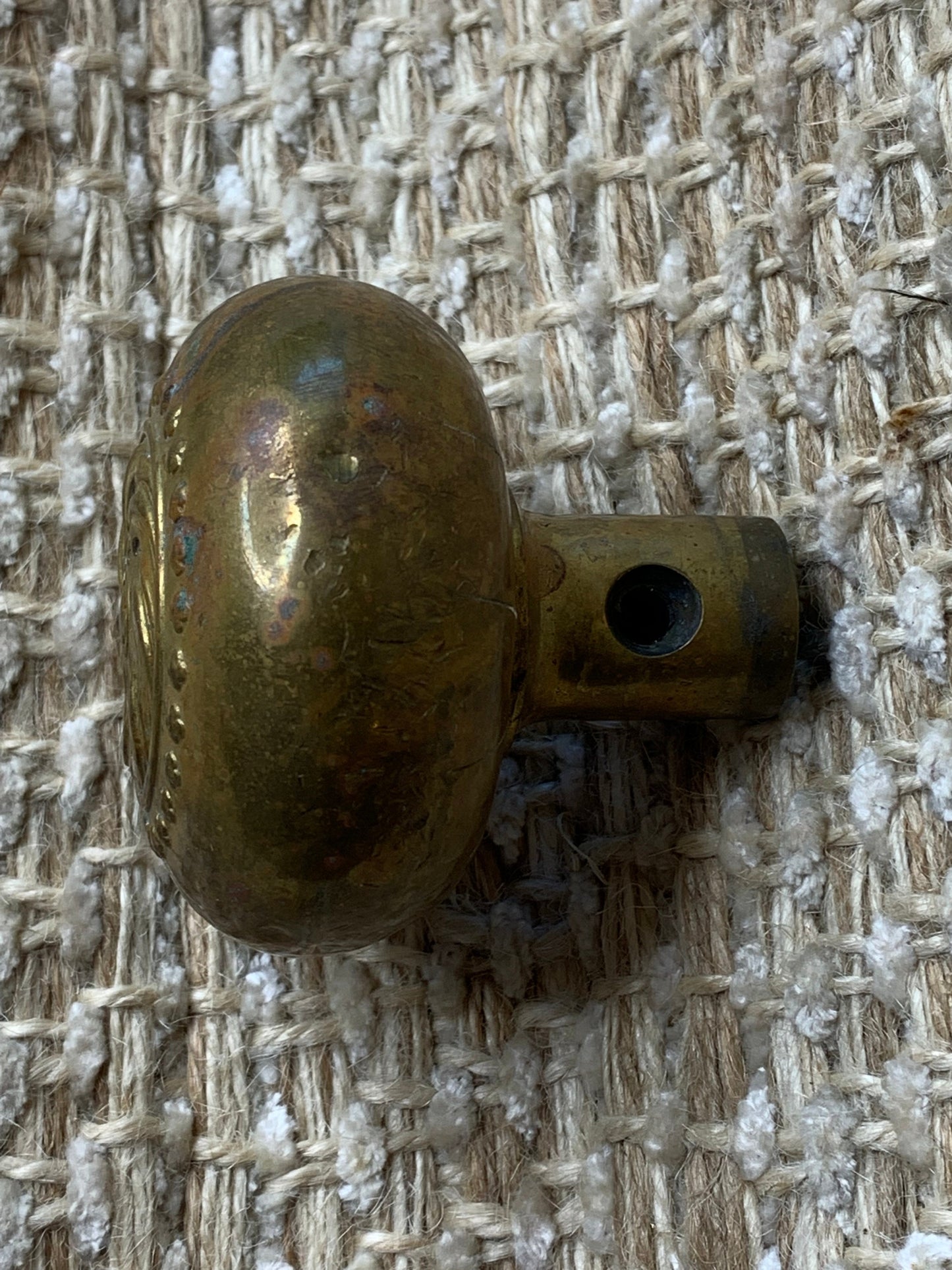 2 1/4" Antique Decorative Stamped Brass Door Knob