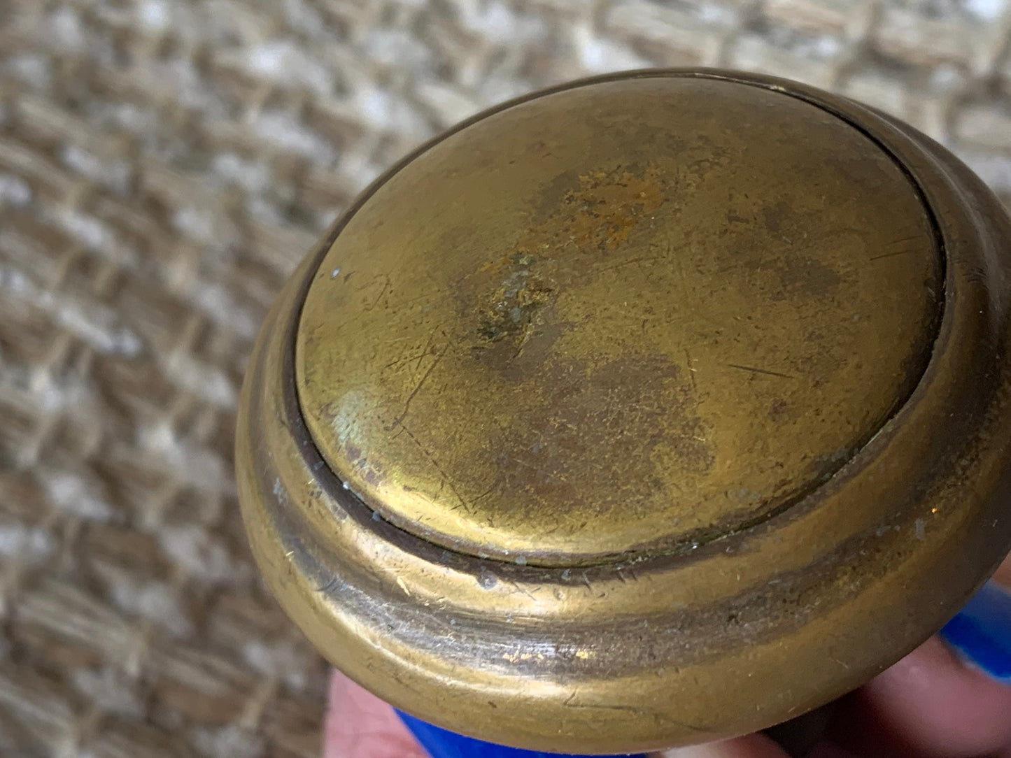 2" Antique Decorative Stamped Brass Door Knob