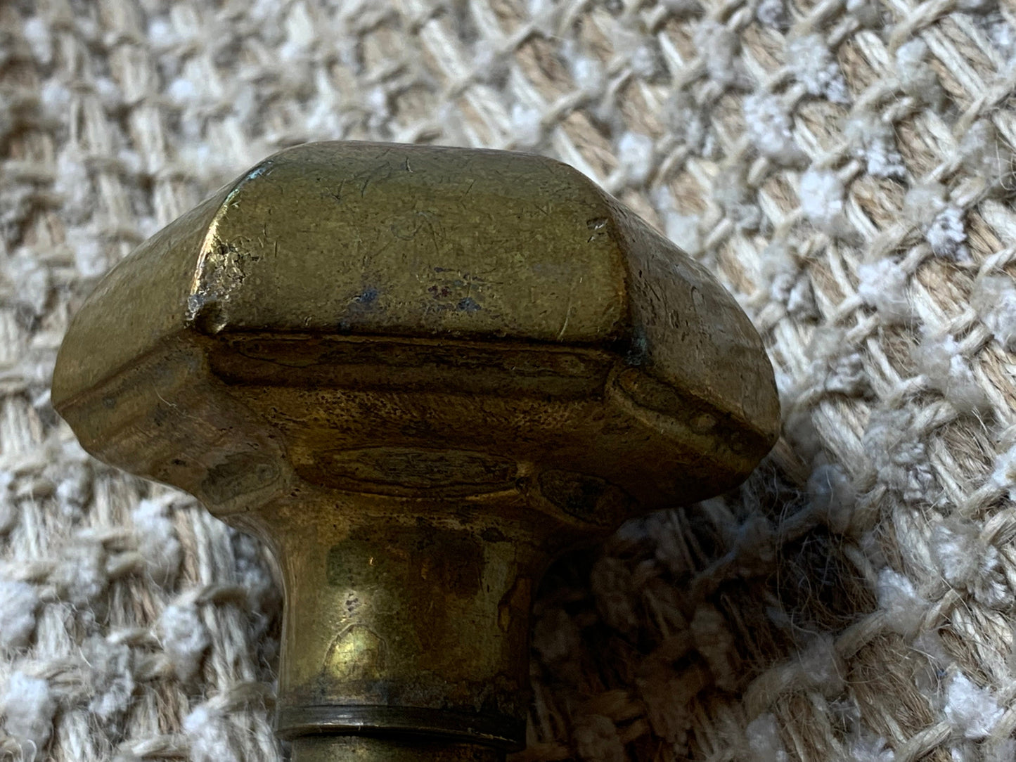 2 1/2" Antique Decorative Stamped Brass Door Knob