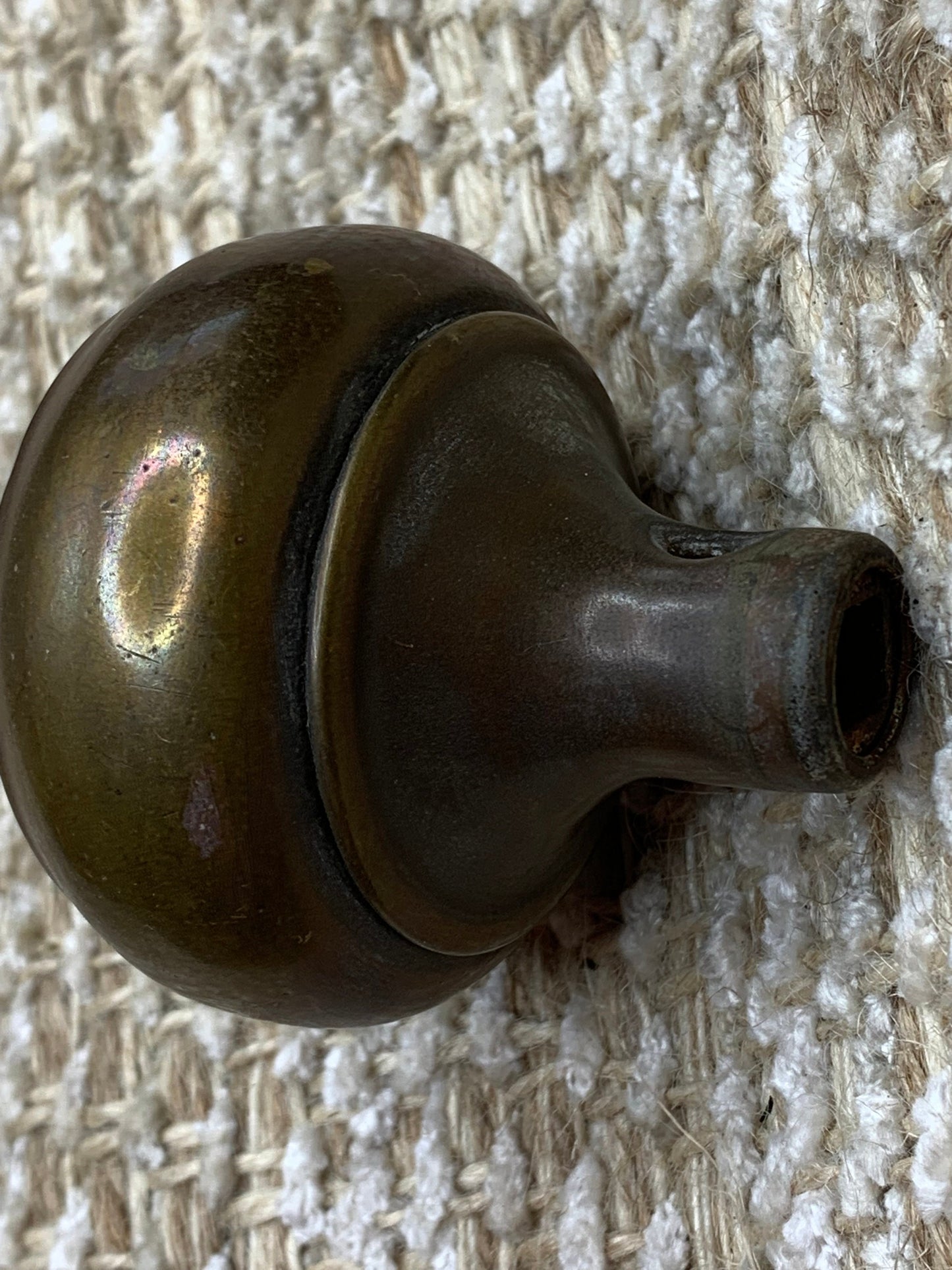 2 1/4" Antique Decorative Stamped Brass Door Knob