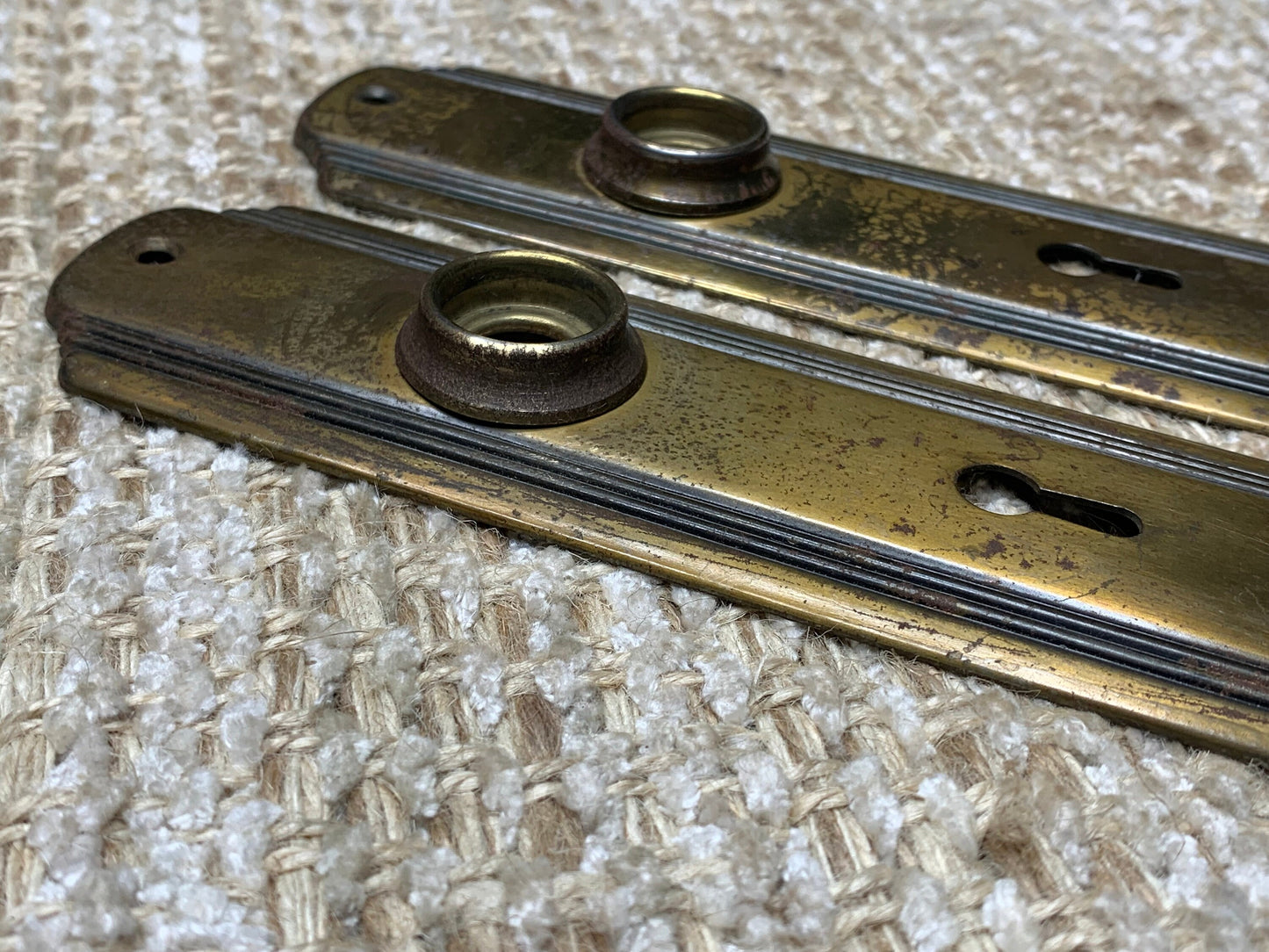 Antique Interior Mortise Lock, Glass Door Knobs & Brass Finish Door Knob Plates