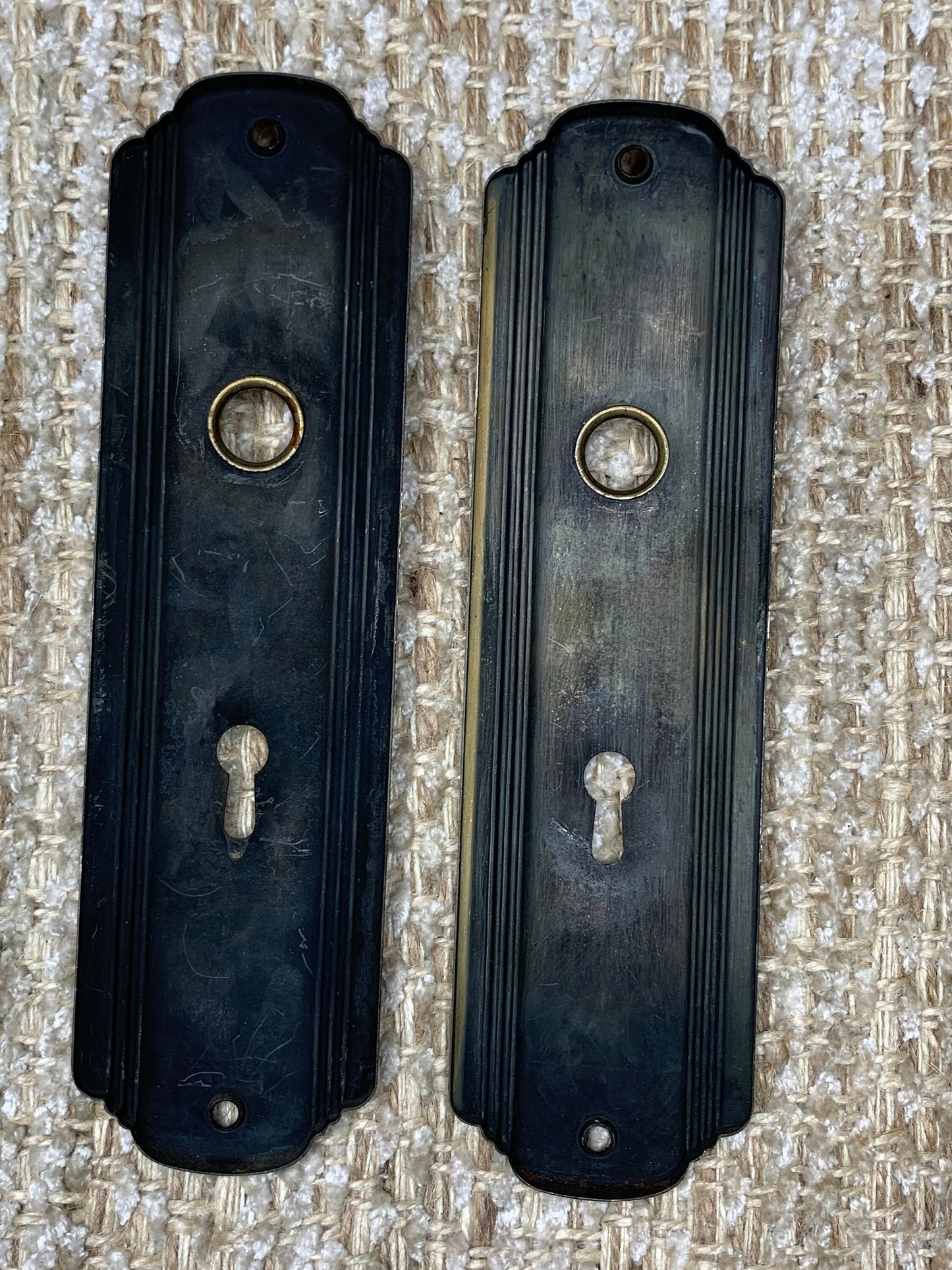 Antique Interior Mortise Lock, Glass Door Knobs & Brass Finish Door Knob Plates