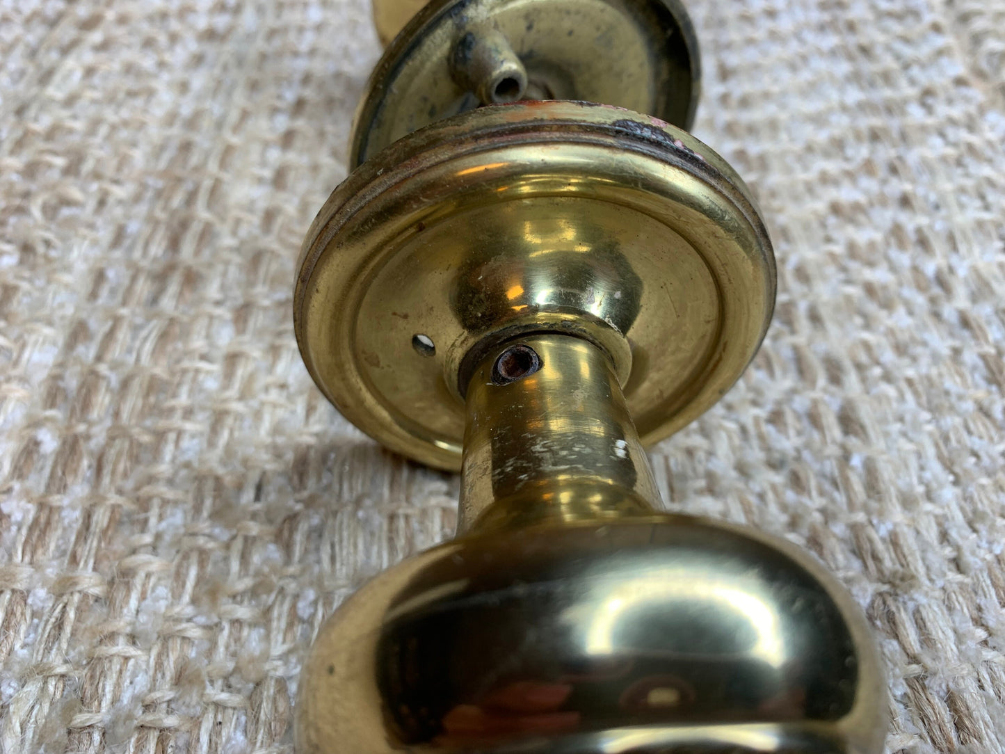 Antique Decorative Brass 2 1/8" Door Knobs & Rosettes