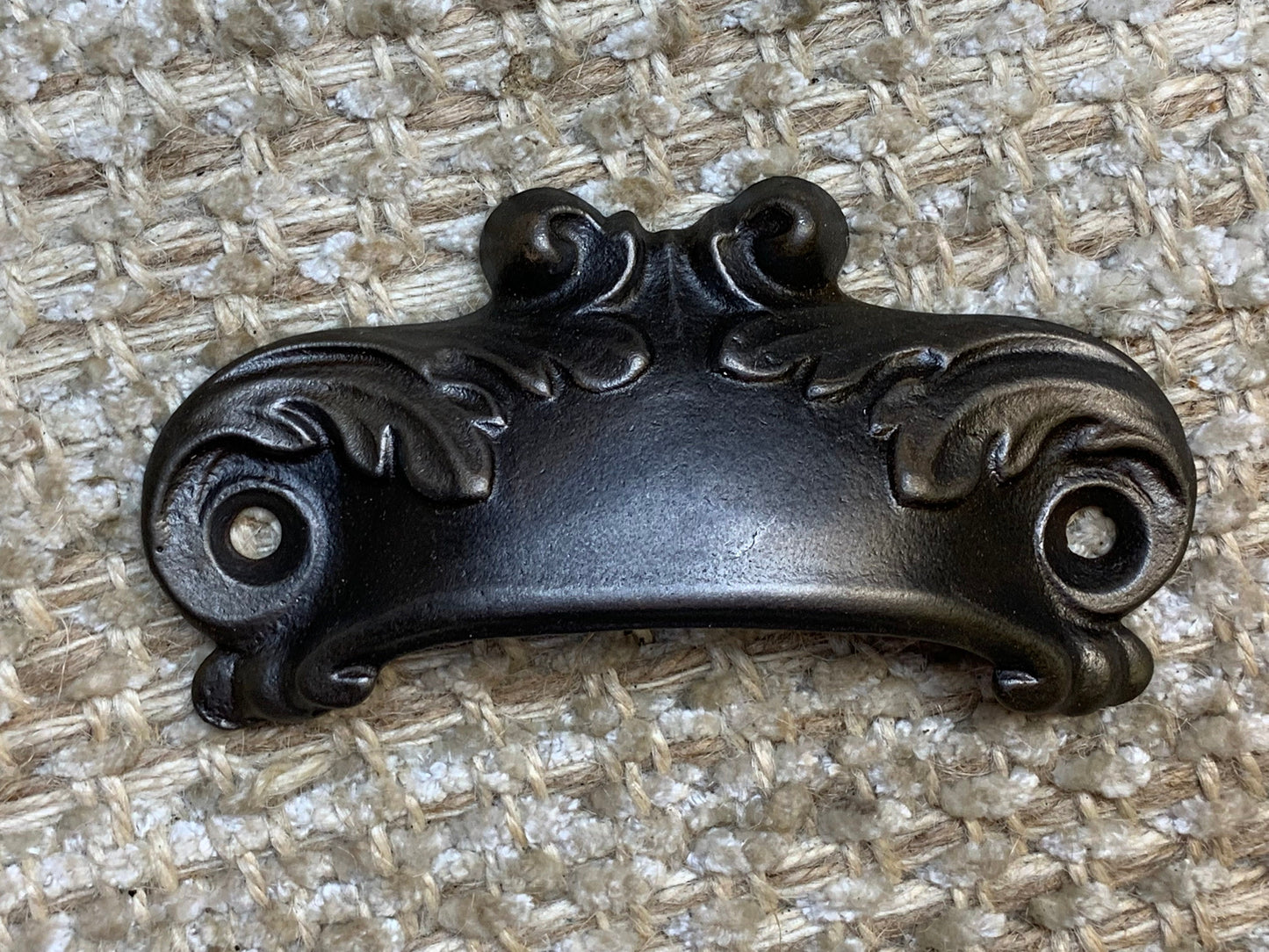 4 1/8" x 2" Antique Victorian Cast Iron Decorative Bin Pull Drawer Hardware