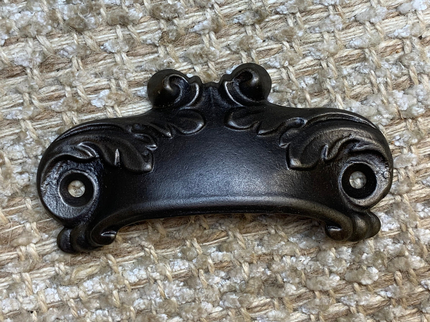 4 1/8" x 2" Antique Victorian Cast Iron Decorative Bin Pull Drawer Hardware