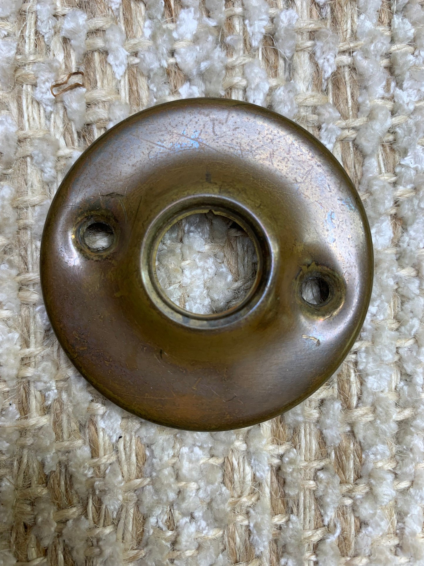 2 1/8" Stamped Brass Rosette Escutcheon For Door Knob