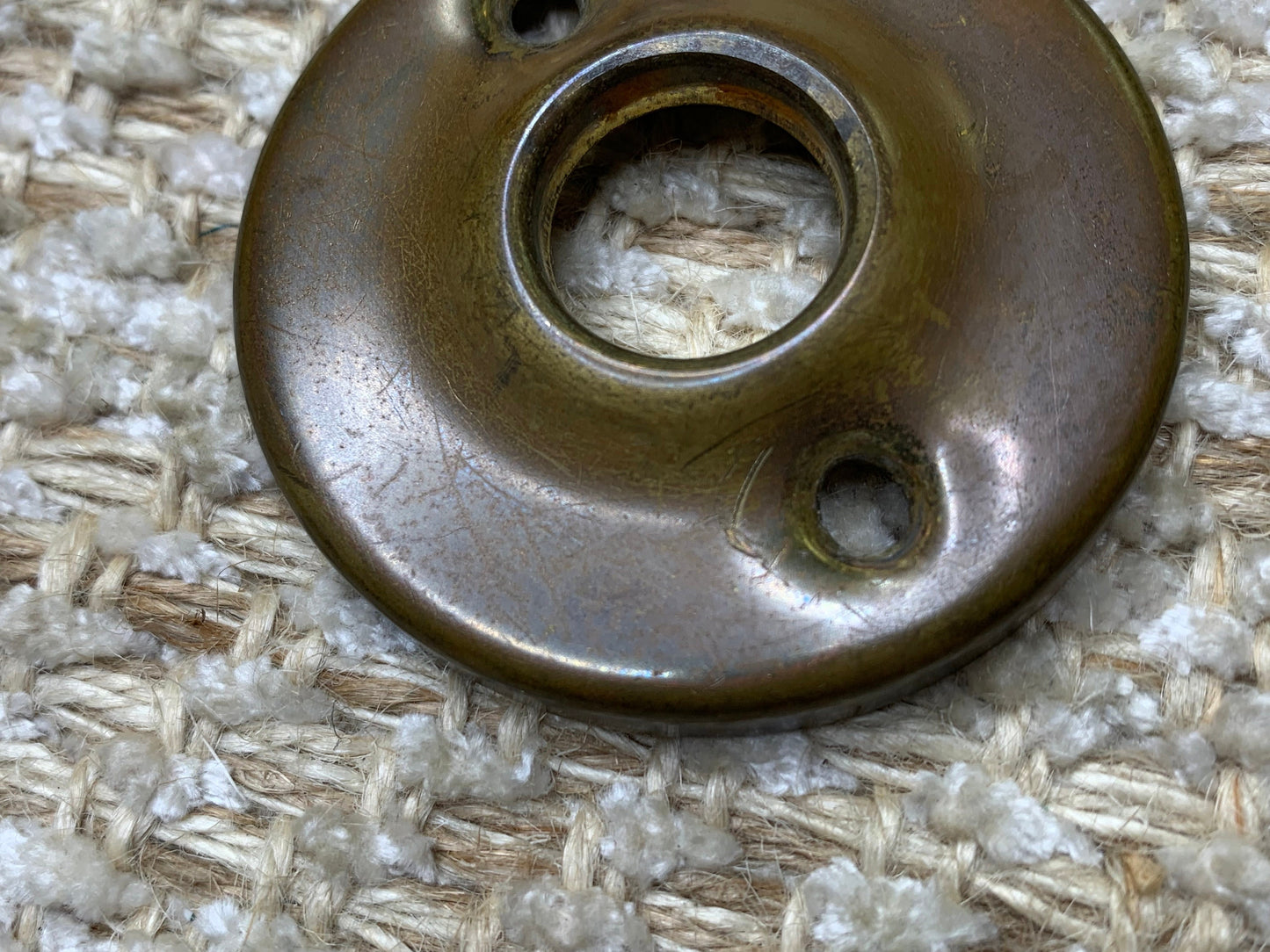 2 1/8" Stamped Brass Rosette Escutcheon For Door Knob